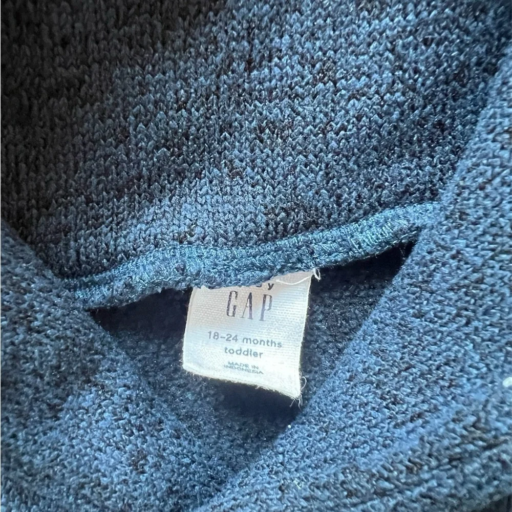 Gap Toddler Boy Blue Shawl Knit Pullover | 18-24M